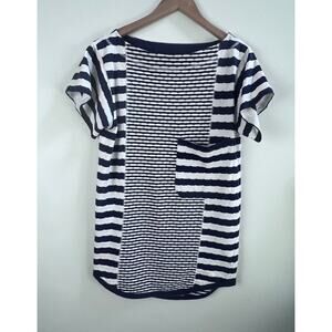 Uniqlo Textured Stripe Loose Fitted Mini Shirt Dress Blue White Size XS Boxy